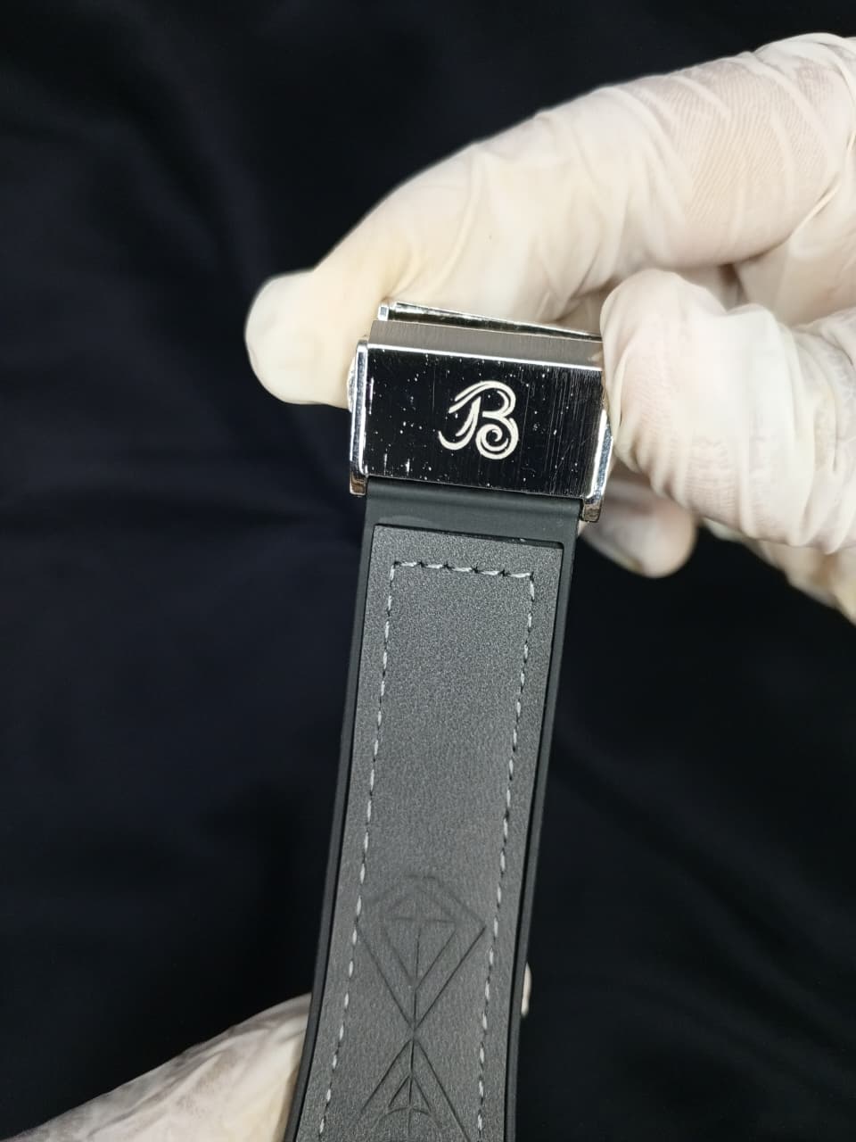 Hublot Black Scelton with Gray Strap